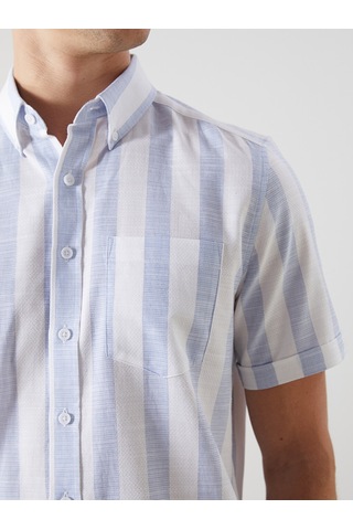 Lcwaıkıkı Classic Mavi Regular Fit Armürlü Cepli Erkek Gömlek