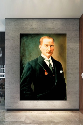 Mustafa Kemal Atatürk Portre Kanvas Tablo  (8 Farklı Ölçü) 50 x 35