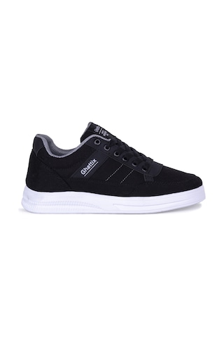 Ghattix Erkek Keten Sneaker Yazlık Mevsimlik Ayakkabı Siyah