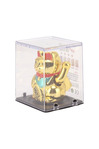 Yaozixa Güneş Enerjili Plastik Kucak Kedi, Otomatik Ellik, Masaüstü/ev Dekorasyonu, Kârlılık Dua Amblem Altın, 5.3cm