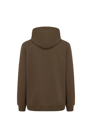 Mysport My Sport 5018 Erkek Yumuşacık Kapüşonlu Organik Pamuk Kanguru Cepli Regular Kahverengi Sweatshirt Kahverengi