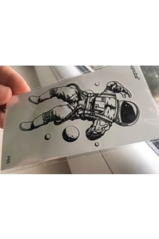 3d Astronot Uzay Gerçekçi 3 Boyutlu Tattoo Kol Bilek Omuz Sırt Dövmesi