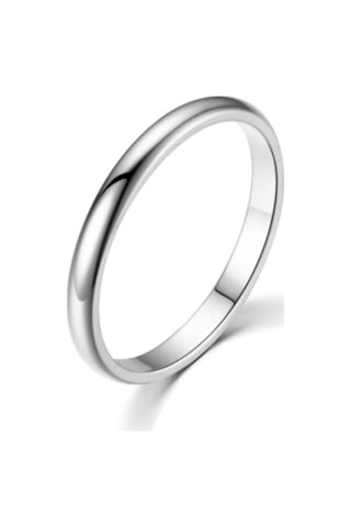 Chavin 2 Mm. Söz Nişan Gri Bayan Erkek Çelik Yüzük Eh23By