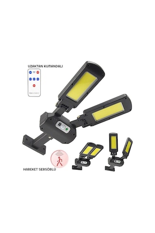 Exeo 200 Cob Solar Led Hareket Sensörlü Kumandalı Su Geçirmez 3 Mod