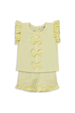 Civil Baby Mobil Fiyonklu Şortlu 6-18 Ay Takım - Sarı