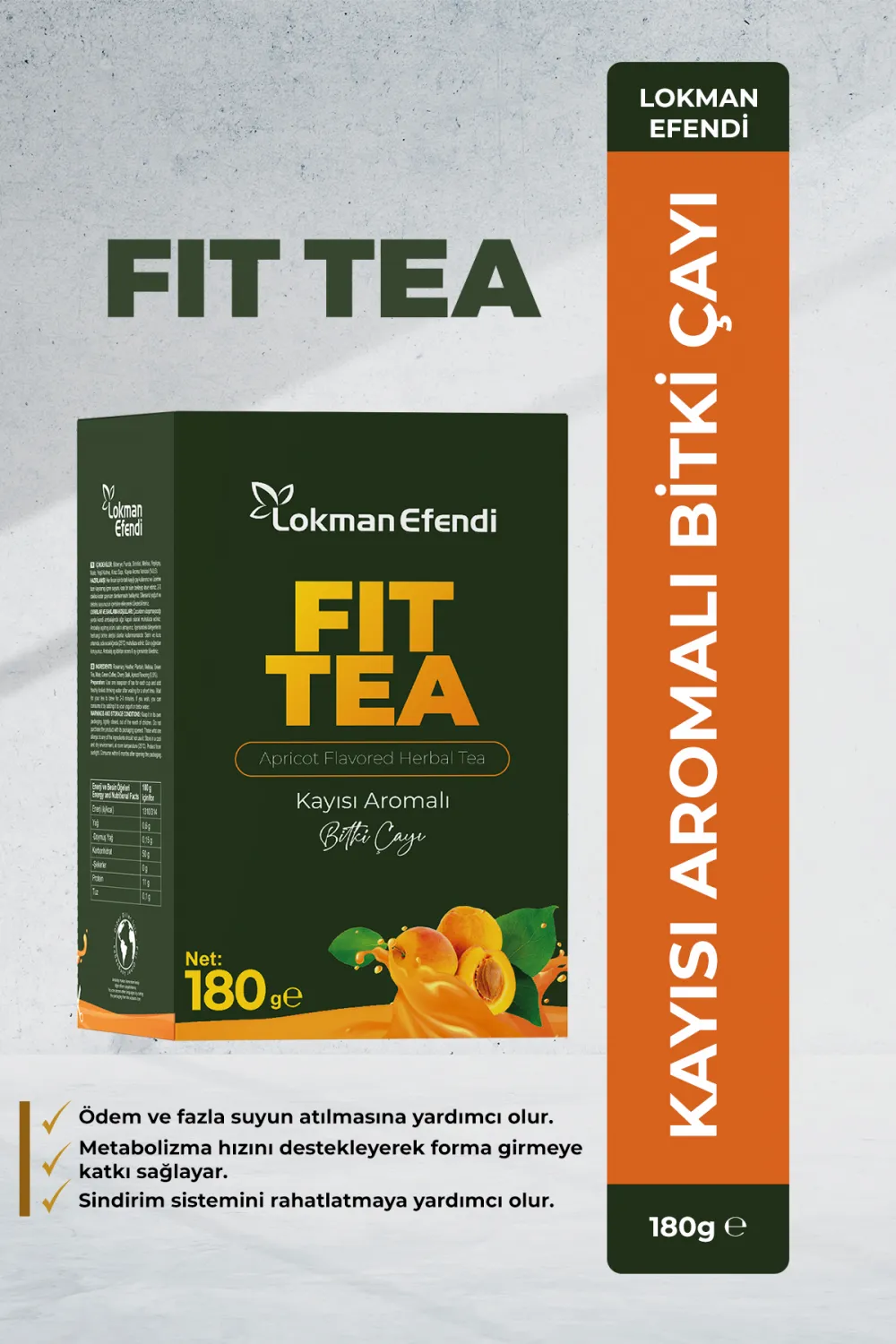 Lokman Efendi Kayısılı Form Çayı Fit Tea Bitkisel Karışım Detoks Çayı 180 Gr