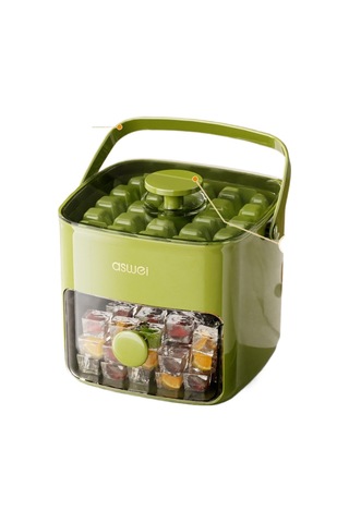 Jian Fan Basınbuz Küpbüz Kutusu Büyük Kapasiteli Buz Dedolama-yşil Yeşil