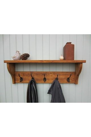 Halevia Ahşap Rustik Duvar Askılık. Meşe