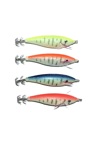 4'lü Set Sasa Simli Kumaş Fosforlu Kalamar Zokası 9 Cm 18 Gr