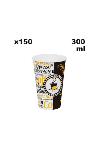 12 Oz Karton Latte Bardak 300 Ml - 150 Adet