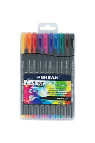 Pensan Fineliner Keçe Uç Kalem 0.4 Mm 10 Lu Plastik Kutulu 6500 Hp