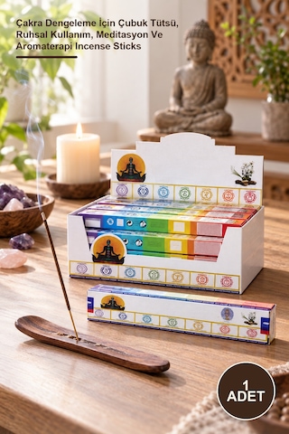 1 Adet 7 Chakra Tütsü Çakra Dengeleme İçin Çubuk Tütsü, Ruhsal Kullanım, Meditasyon Ve Aromaterapi Incense Sticks