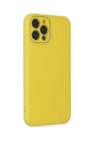 Mey İthalat iPhone Uyumlu 12 Pro Max Kılıf Lansman Glass Kapak - Sarı