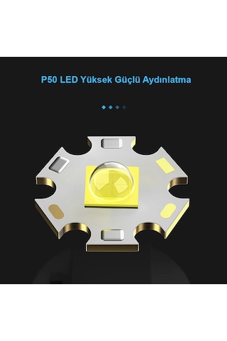 3000 Lümen Güçlü El Feneri Wt-600 Açık Gri