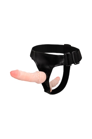 Lilitu Shop Belden Bağlamalı Çift Taraflı İçi Dolu Strapon Penis