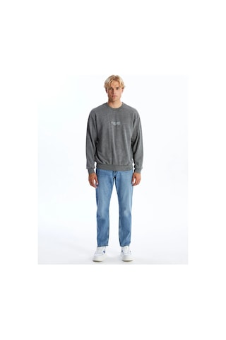 LC Waikiki Xsıde Antrasit Bisiklet Yaka Uzun Kollu Baskılı Erkek Sweatshirt Lıght Anthracıte