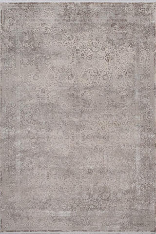 Zeugma Yumuşak Yüzey 100 Tarak Viskon Halı Zeu 3002 Gri E Gri