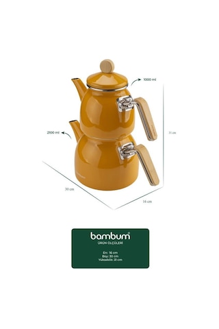 Sultan - Bambu Kulplu Çaydanlık Takımı Hardal Diğer