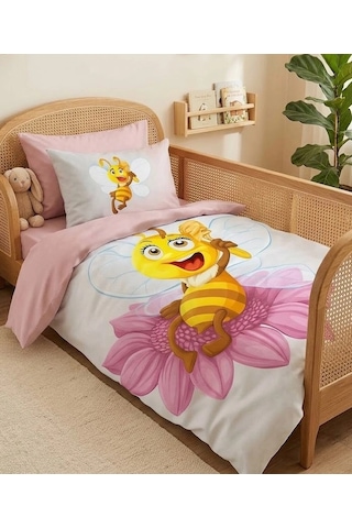 Biçomi Lady Bee %100 Doğal Pamuk Antialerjik & Nefes Alan Yenidoğan Bebek Nevresim Takımı Çok Renkli