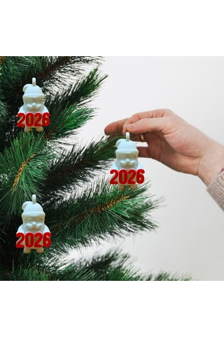 2026 Noel Baba -çam Ağacı Süsü 3lü Diğer