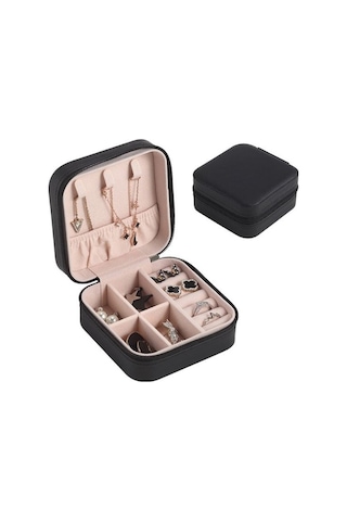 Chavin Siyah Deri Seyahat Takı Kutusu St1-64sy