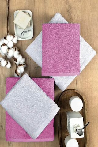 4 Lü Banyo Havlusu Takımı Soft Büyük Havlulu Pamuklu Havlu Seti 90x150 Cm Beyaz 001