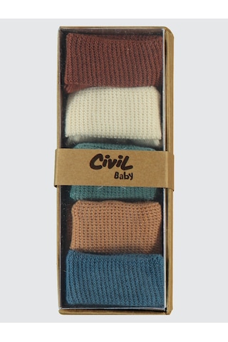 Civil Baby Bebek 5'li Çorap 6-12 Ay Mavi MAvi Mavi