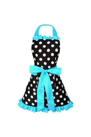 Dinosaurs Ayarlanabilir Önlük Ev Mutfak Yemek Pamuk Önlükleri Bowknot Mavi Altın