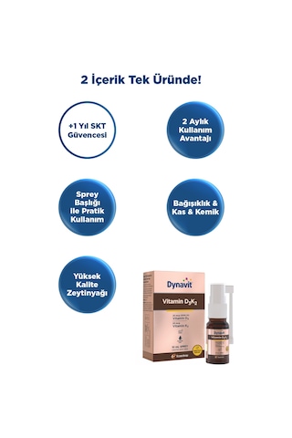 Dynavit Vitamin D3k2 10 Ml Sprey 1000ıu D3 & 20mcg K2 Vitamini - Kas & Kemik & Bağışıklık