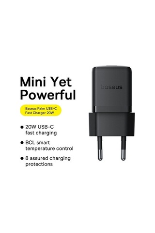 Zyzqstore Pazly Type-c Şarj Palm Hızlı Fişi Fiş:ab Cihazı, Baseus 20w 1c Mb, Beyaz Renk, Standart Boyut, Mobil Cihazlar İçin Uy