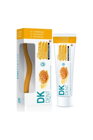Dermokil DK Dent Propolis Özlü Doğal Diş Macunu 75 ML + Diş Fırçası Sarı