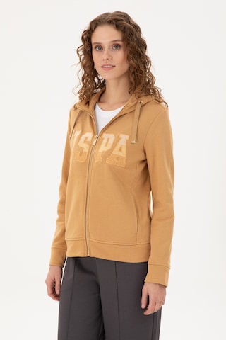U.S. Polo Assn. Kadın Camel Basic Kapüşonlu Sweatshirt 50289540-VR015