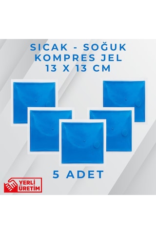 Mavi 13x13 Cm 5 Adet Soğuk Kompres Jel Buz Aküsü Soğuk Zincir Buz Jeli Buz Torbası Strafor Kutu İçi Jel