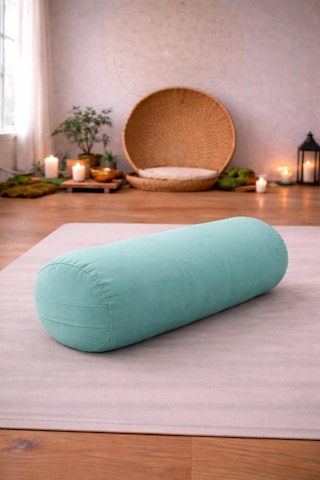 Yuvarlak Zafu Meditasyon Minderi & Bolster Minderi İkili Yoga Meditasyon Minder Seti Su Yeşili