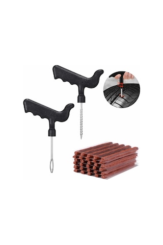 Mufunye 32 Parça Lastik Tamir Kiti, Pro Tools Plus Kendiliğinden Vulkanizasyon Yapan İçsiz Uçlar, Matkap Uçlu Lastik Tamir Kiti, Araba Lastiği Delinmesi İçin Lastik Tamir Kiti