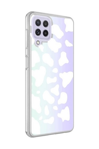 Samsung Uyumlu Galaxy M22 Kılıf Zore M-blue Desenli Kapak Cow No2