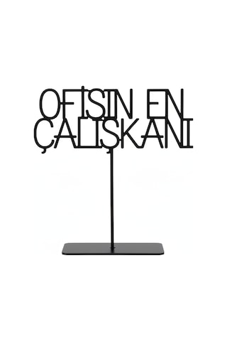Ofisin En Çalışkanı Minimalist Siyah Metal Masa Üstü Dekoratif Obje - Modern Ofis Aksesuarı