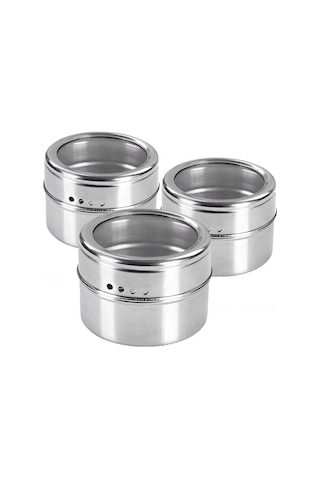 Kaliteli Çelik 3 Lü Paket Mıknatıslı Baharatlık Cin114 0