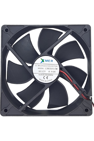 Xmer 120X120X25Mm 12V 0.45A 2 Kablolu Fan