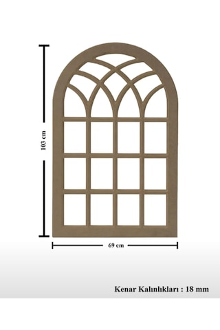 Ahşap Mdf Boyanabilir Dekoratif Duvar Aynası 1