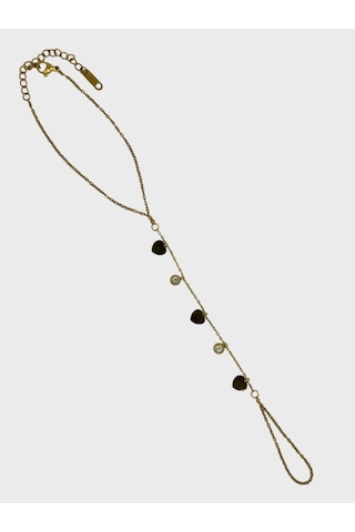 Arnes Jewelry Çelik Zirkon Taşlı Kalpli Şahmeran Bileklik Ar583nes Gold