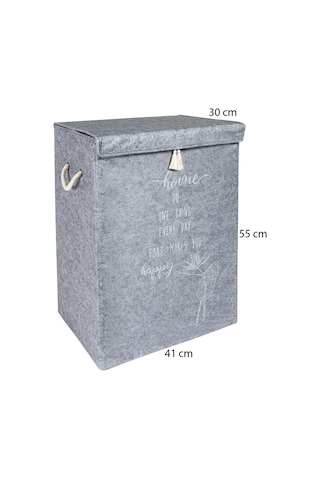 Keçe Kapaklı Çok Amaçlı Mega Kutu Gri 55x41x30 Cm Gri
