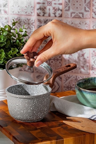 Karaca  Biogranit Dark Silver Mini Sos Tenceresi 10 Cm Gri