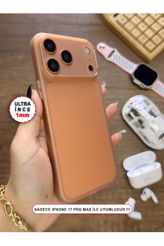 Apple iPhone 17 Pro Max Uyumlu Süper İnce Mat Ultra Thin Silikon Kılıf Çöl