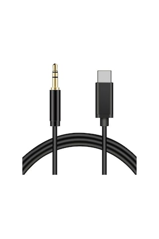 Type c usb c to Aux 3.5 mm erkek Jack type c aux kablo 1m siyah