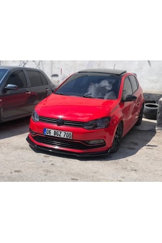Vw Polo 6r Ön Lip Ek Abs Plastik Piano Black 2009 - 2017 3 Parça