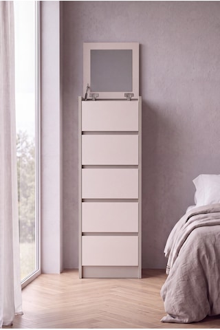 Nolm 5 Çekmeceli Yüksek Şifonyer/çamaşırlık Y:122 D:40 G:40 Koton Vizon