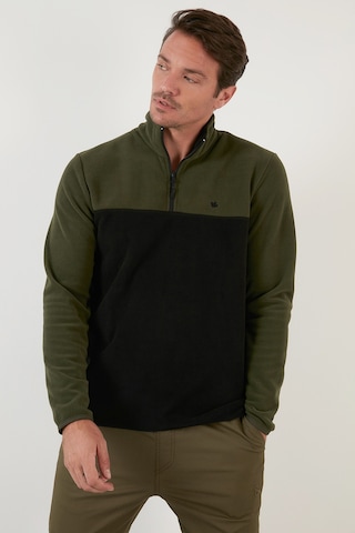 Buratti Regular Fit Anti-Pilling Tüylenme Yapmayan Dik Yaka Kışlık Şardonlu Erkek Polar 5906016 Haki