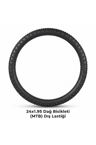 24 Jant Dış Lastik - 24x1.95 Mtb Dağ Bisikleti Dişli Dış Lastik - 1 Adet