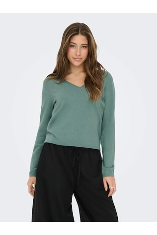 Only Onlloyal Ls V-neck Pullo Knt Noos Kadın Kazak 15368957 Yeşil